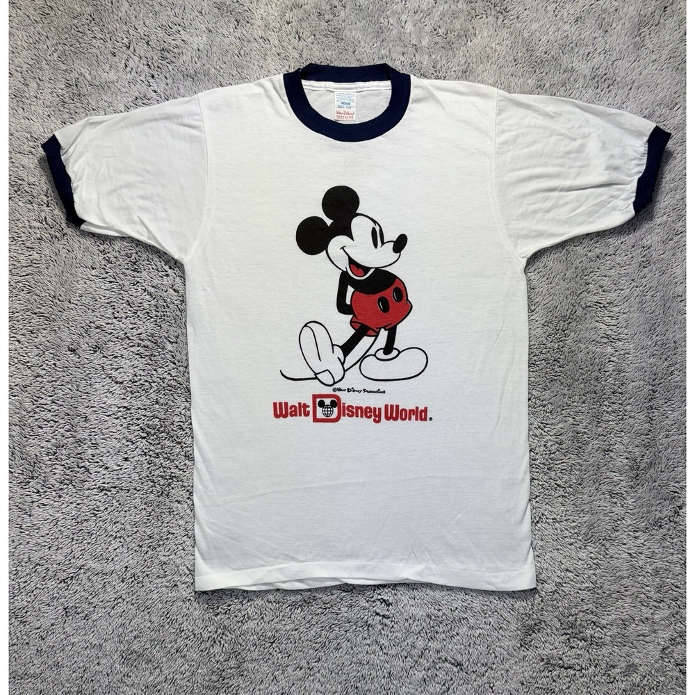 Vtg Tropix Togs Mickey Mouse‎ Ringer Tee Walt Disney World 70s Single Stitch M